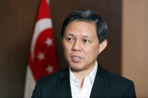 Singapore Minister of Trade and Industry Chan Chun Sing speaking at MEI's annual conference
